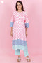 Cambric Cotton Kurta Pant Set With Kota Dupatta In Block Print